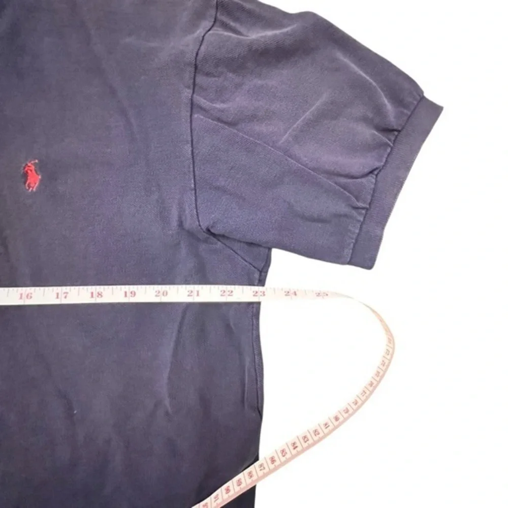 Ralph‎ Lauren Polo Shirt Mens Large Blue Short Sleeve Red Pony Vintage 90s
